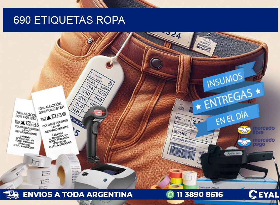 690 ETIQUETAS ROPA