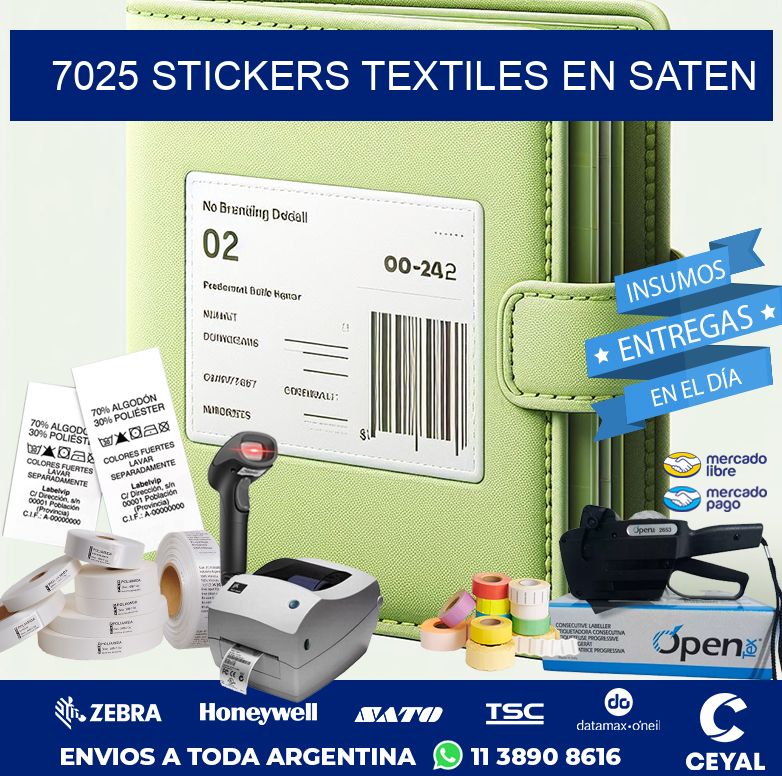 7025 STICKERS TEXTILES EN SATEN