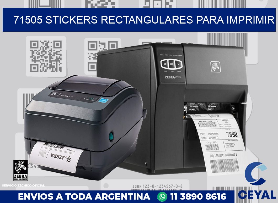 71505 Stickers rectangulares para imprimir