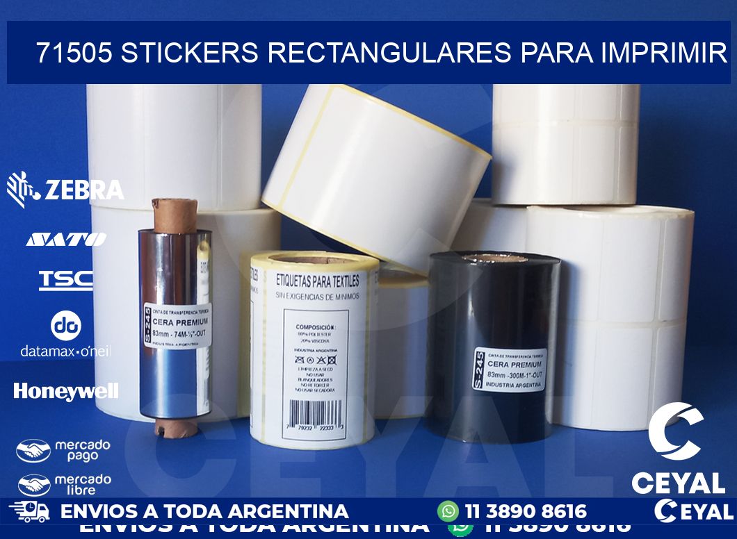 71505 Stickers rectangulares para imprimir
