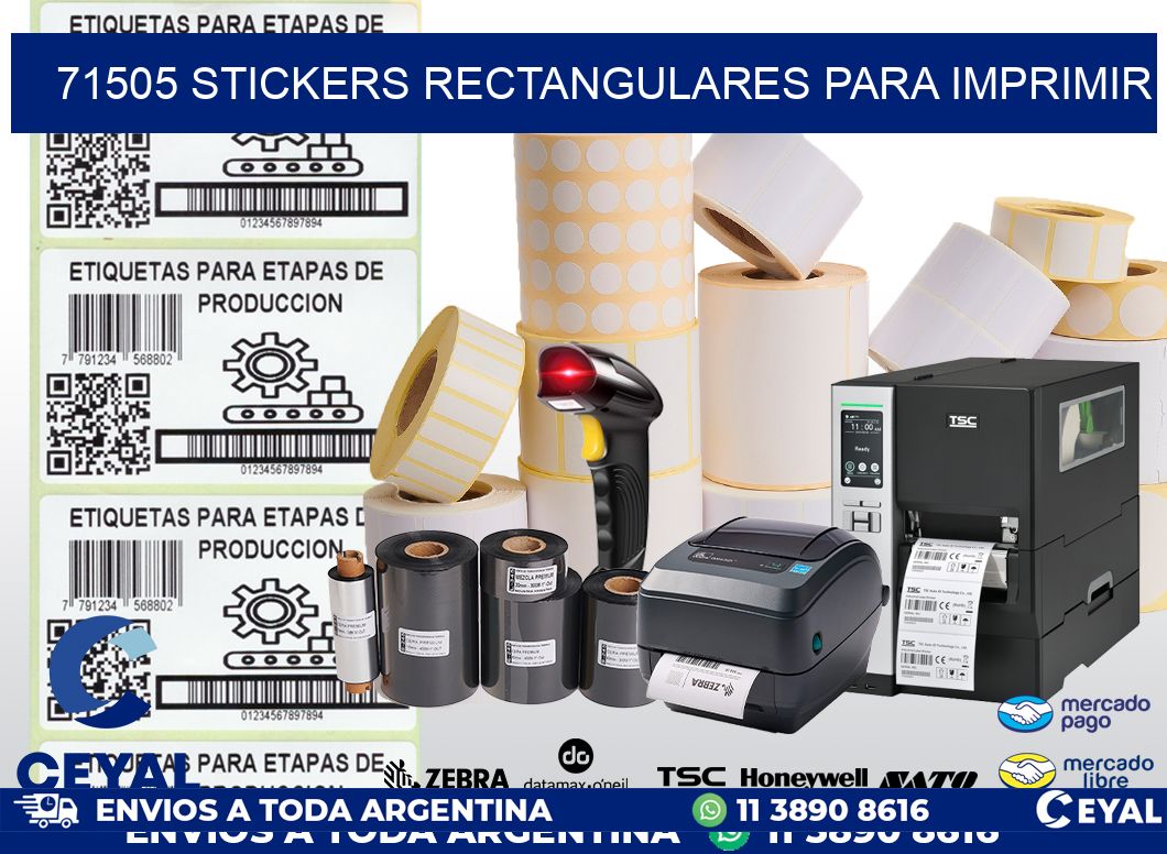 71505 Stickers rectangulares para imprimir