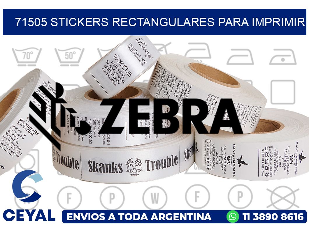 71505 Stickers rectangulares para imprimir