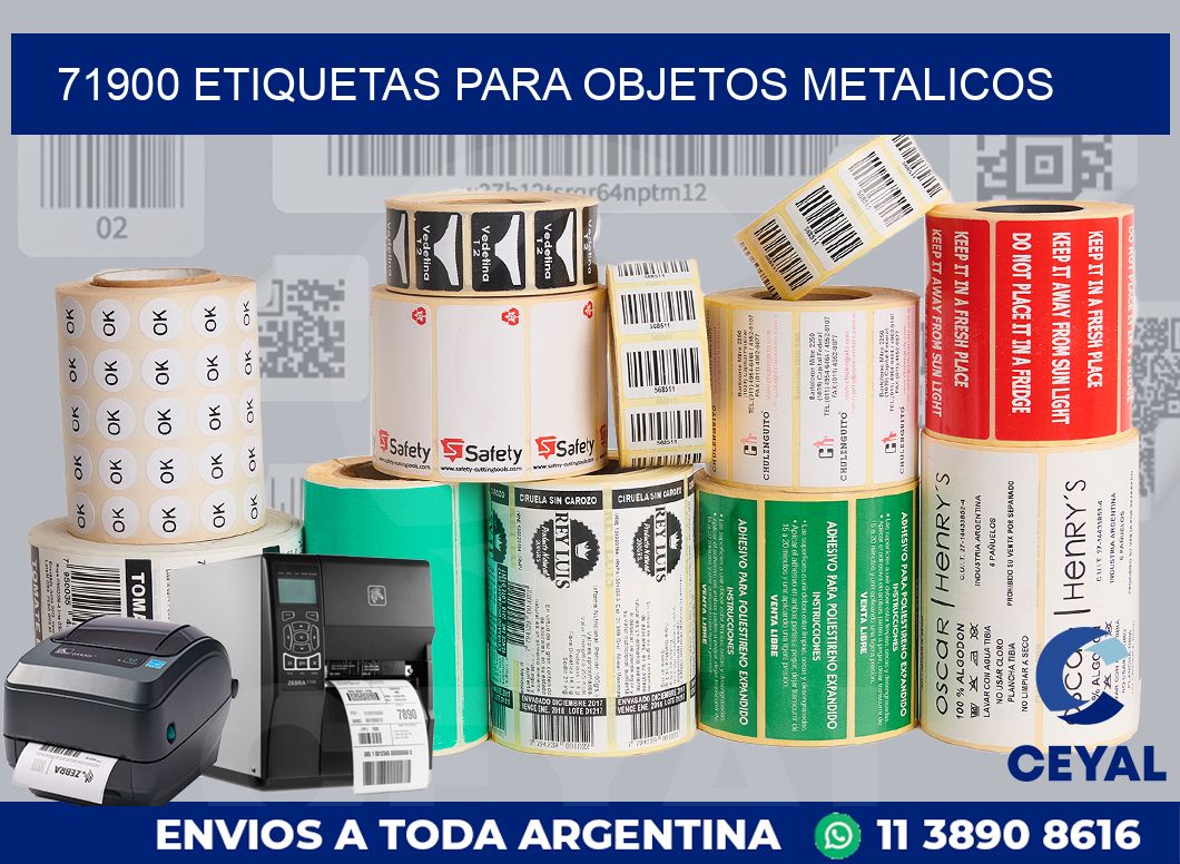 71900 etiquetas para objetos metalicos