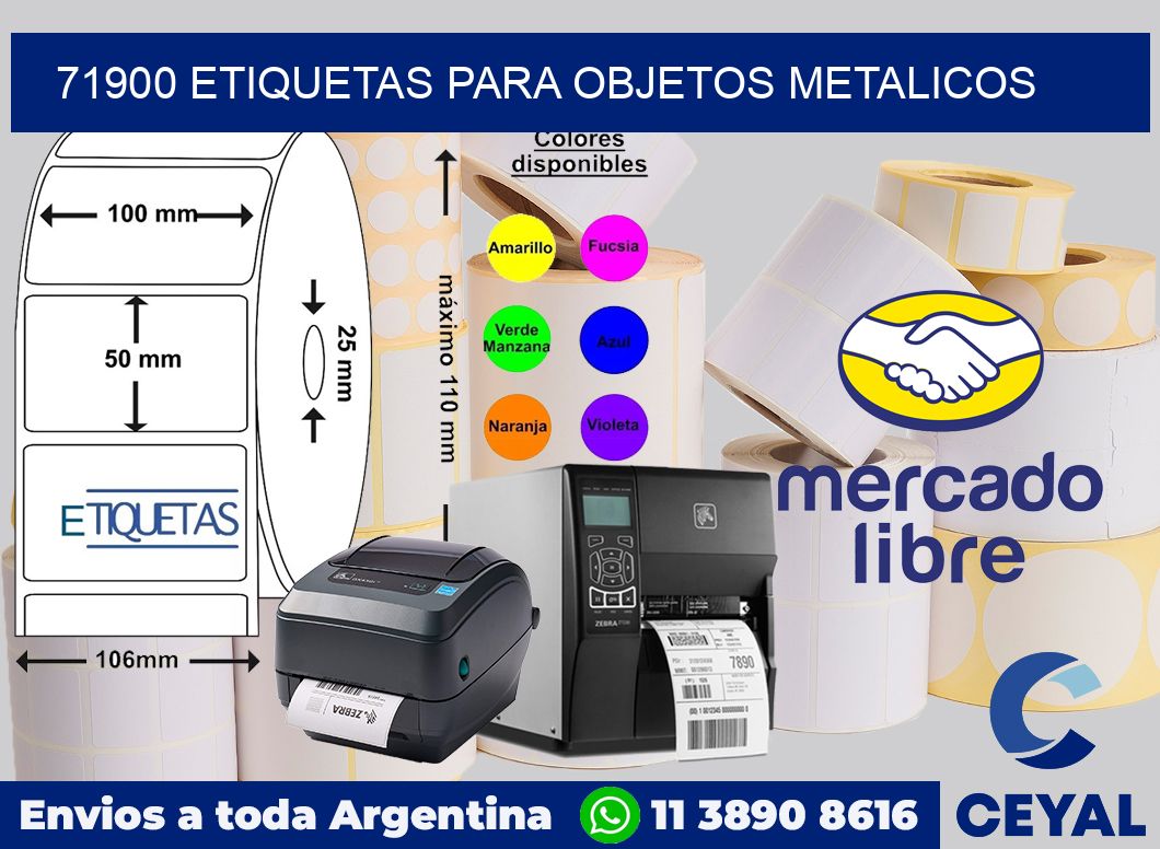 71900 etiquetas para objetos metalicos