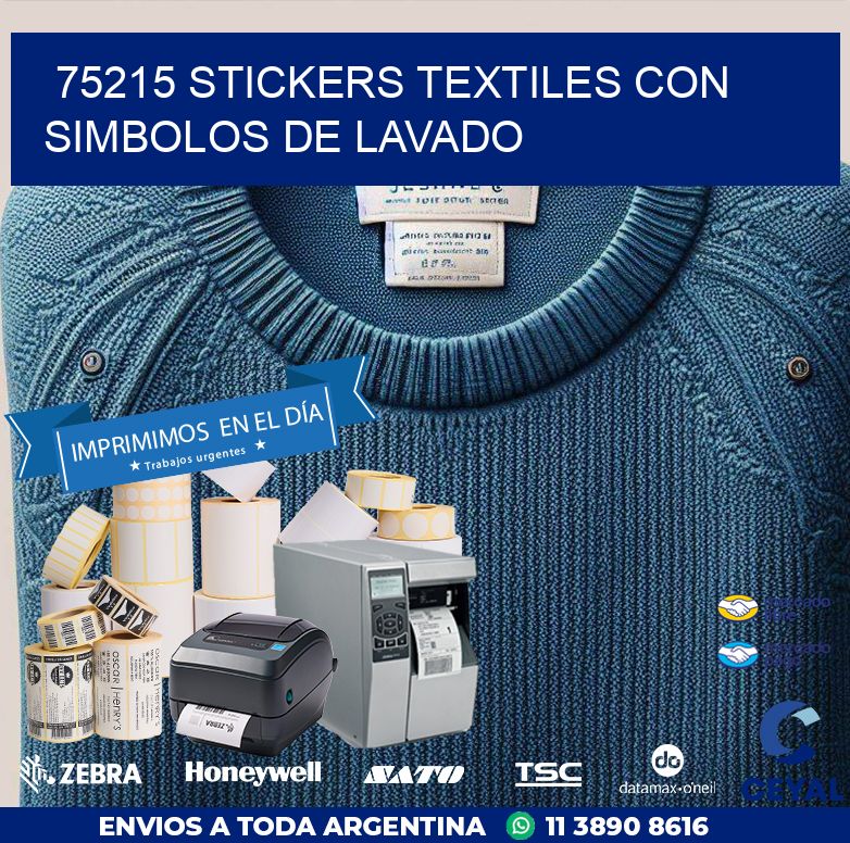 75215 STICKERS TEXTILES CON SIMBOLOS DE LAVADO