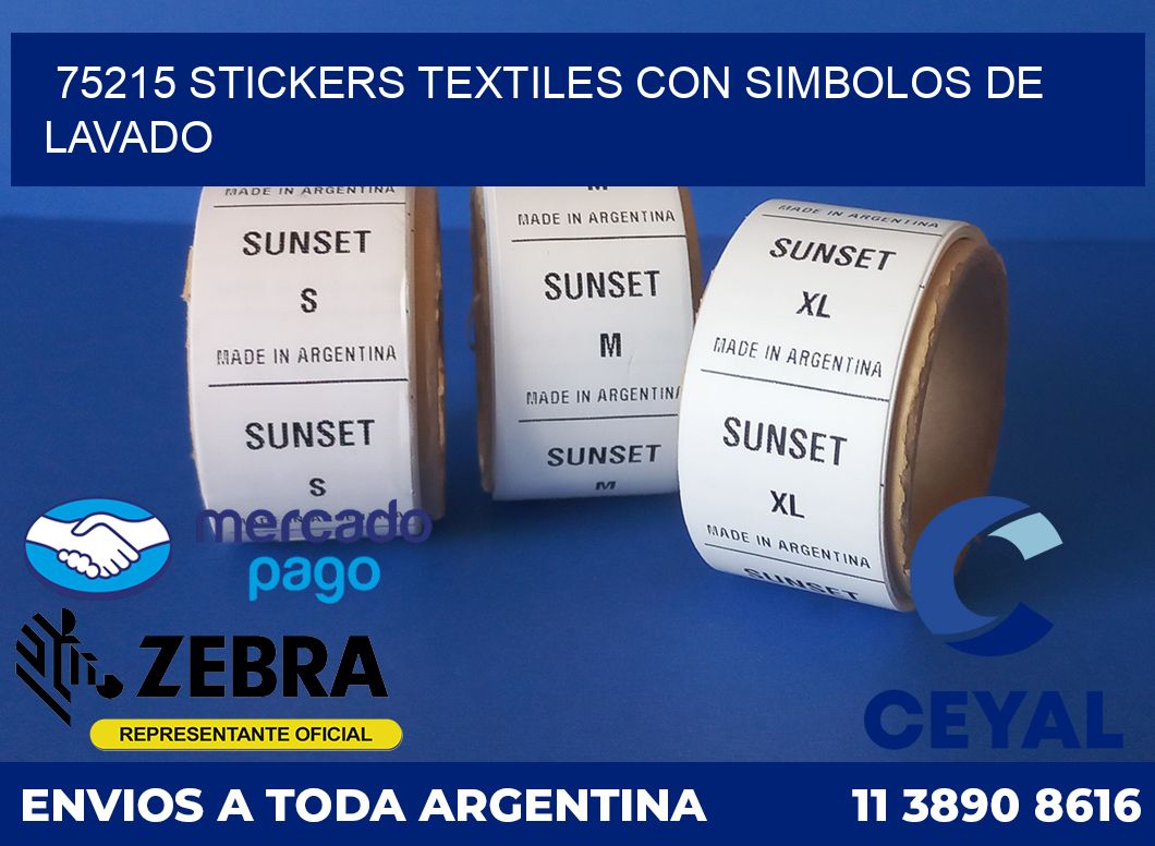 75215 STICKERS TEXTILES CON SIMBOLOS DE LAVADO