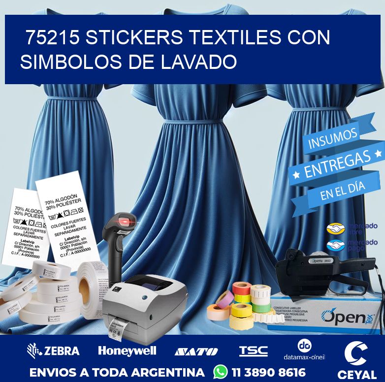 75215 STICKERS TEXTILES CON SIMBOLOS DE LAVADO