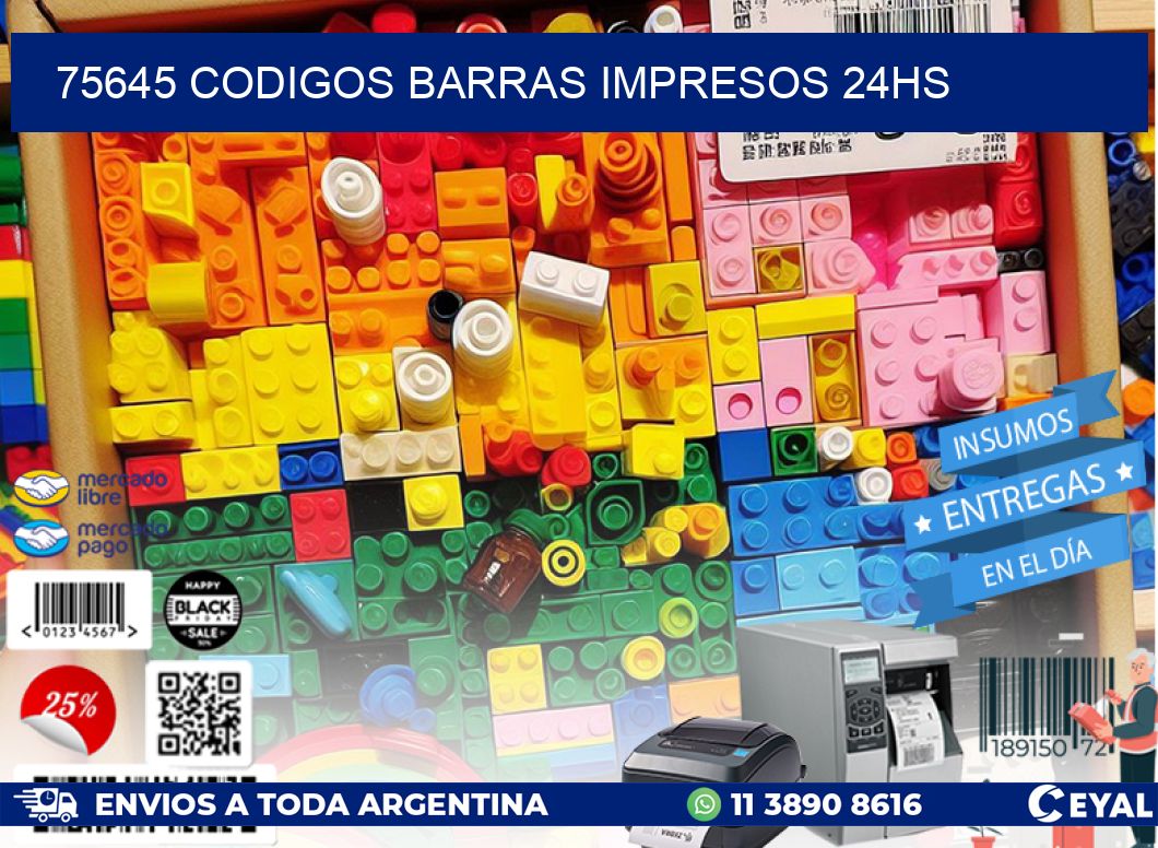 75645 Codigos barras impresos 24hs