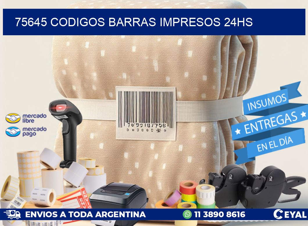 75645 Codigos barras impresos 24hs