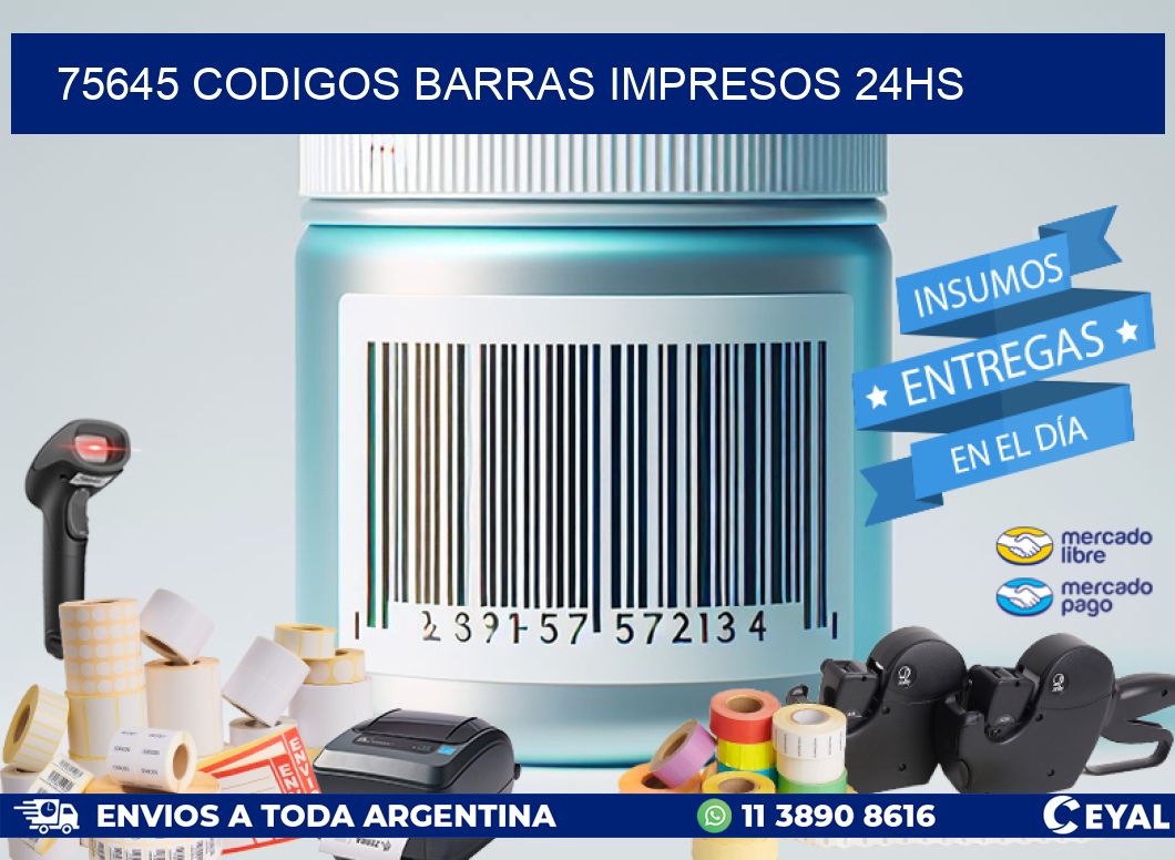 75645 Codigos barras impresos 24hs