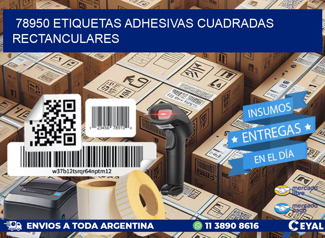 78950 etiquetas adhesivas cuadradas rectanculares