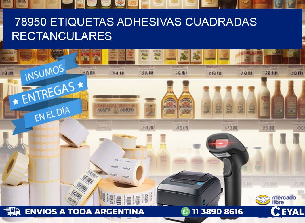 78950 etiquetas adhesivas cuadradas rectanculares