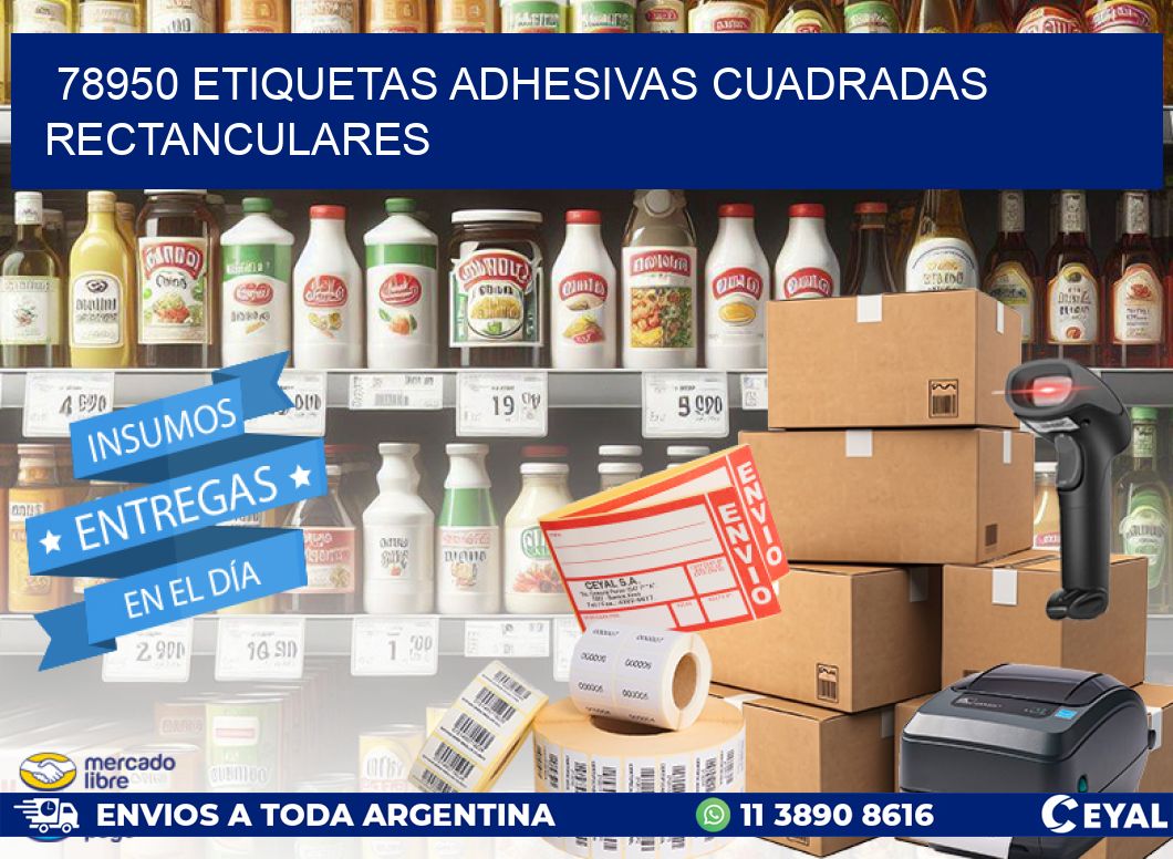 78950 etiquetas adhesivas cuadradas rectanculares