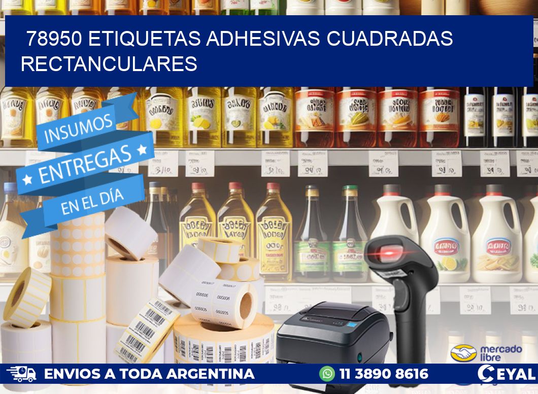 78950 etiquetas adhesivas cuadradas rectanculares