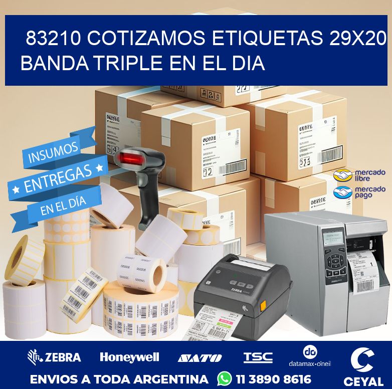 83210 COTIZAMOS ETIQUETAS 29X20 BANDA TRIPLE EN EL DIA