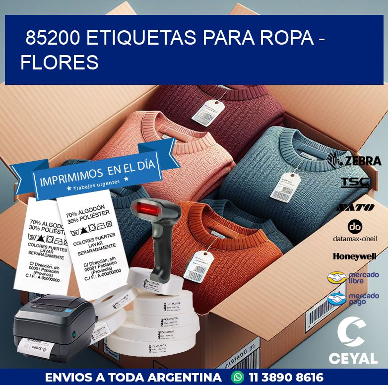 85200 ETIQUETAS PARA ROPA - FLORES
