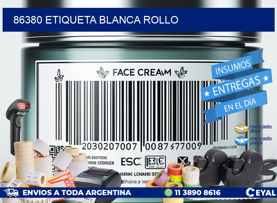 86380 etiqueta blanca rollo