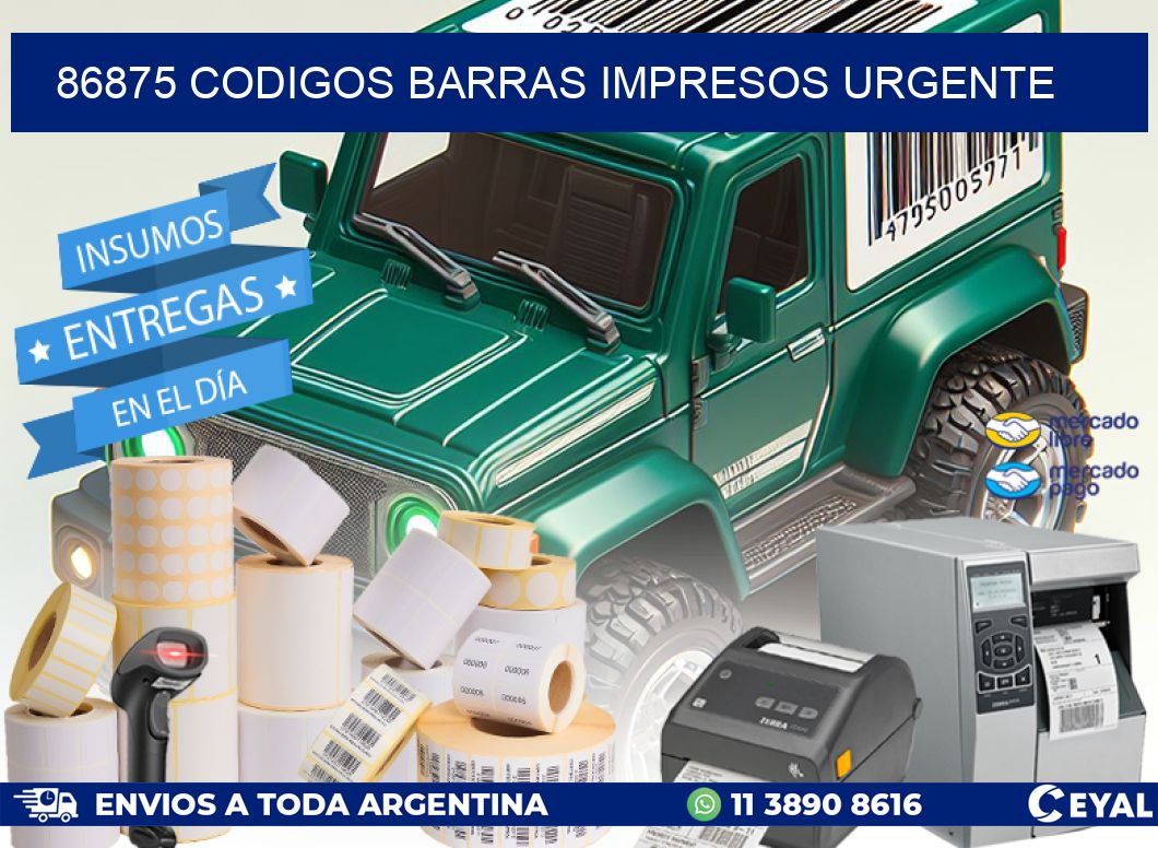 86875 CODIGOS BARRAS IMPRESOS URGENTE