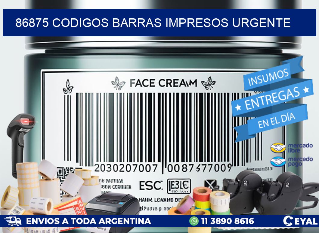 86875 CODIGOS BARRAS IMPRESOS URGENTE