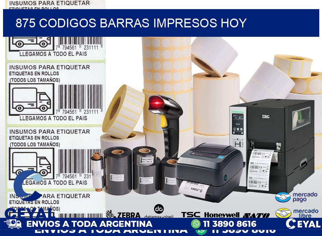 875 CODIGOS BARRAS IMPRESOS HOY