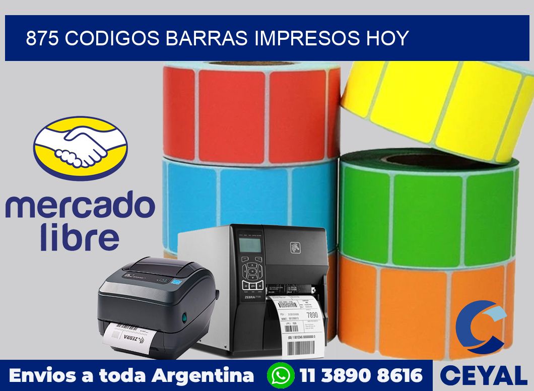 875 CODIGOS BARRAS IMPRESOS HOY