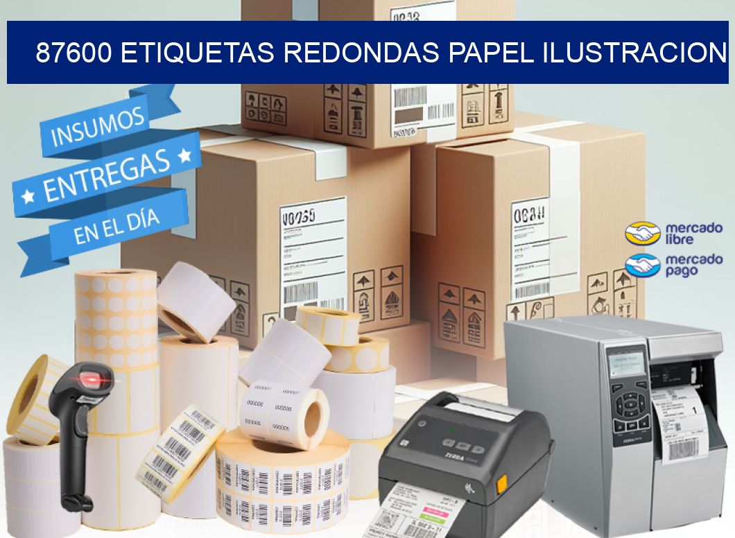 87600 ETIQUETAS REDONDAS PAPEL ILUSTRACION