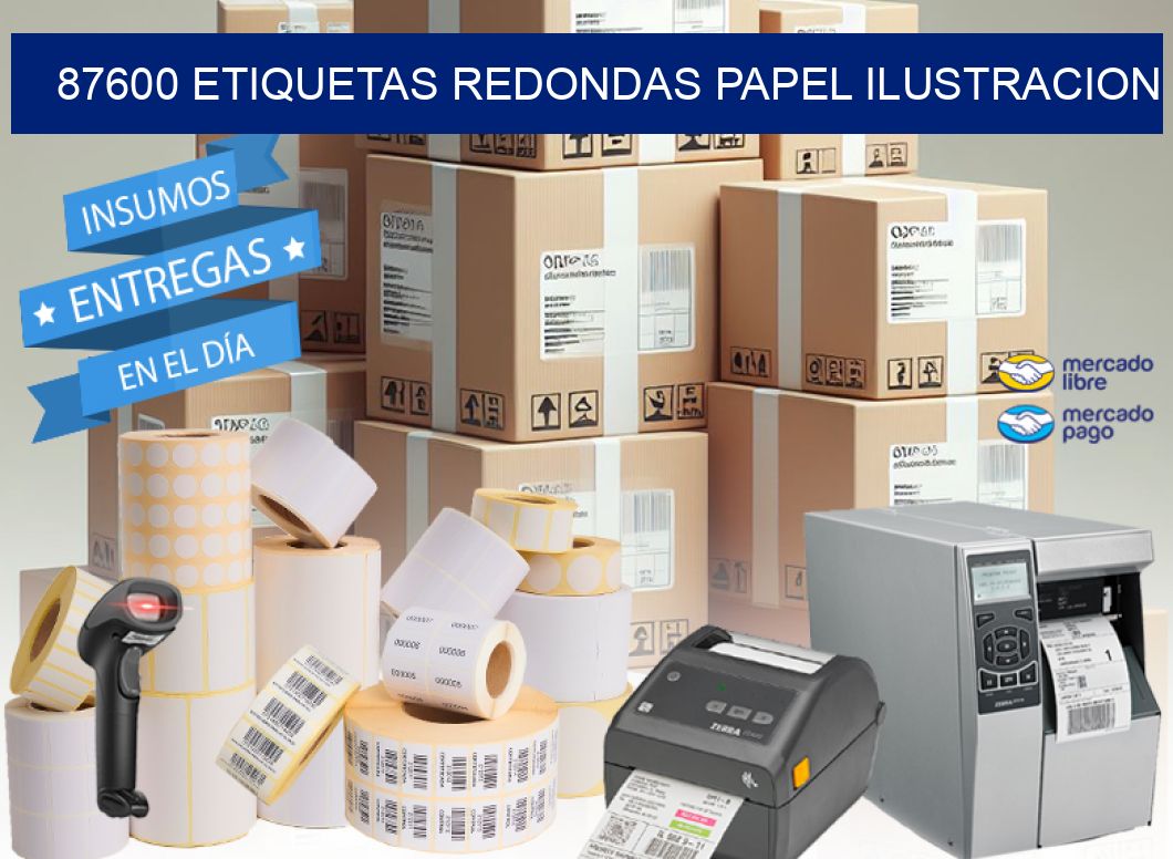 87600 ETIQUETAS REDONDAS PAPEL ILUSTRACION