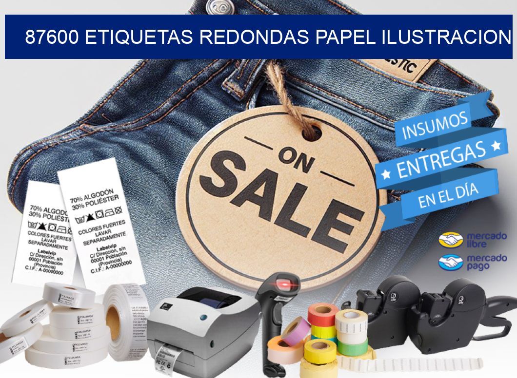 87600 ETIQUETAS REDONDAS PAPEL ILUSTRACION