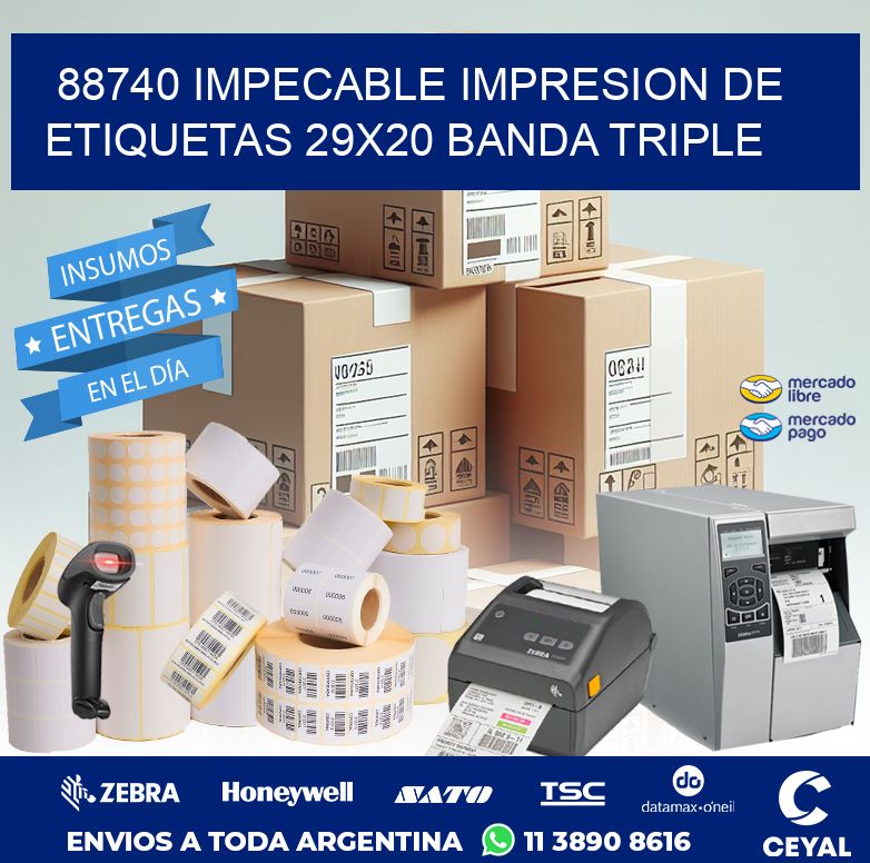 88740 IMPECABLE IMPRESION DE ETIQUETAS 29X20 BANDA TRIPLE