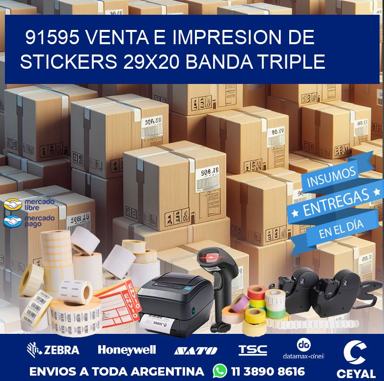 91595 VENTA E IMPRESION DE STICKERS 29X20 BANDA TRIPLE
