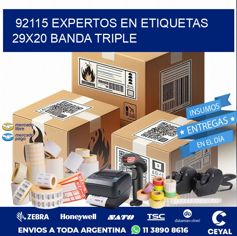 92115 EXPERTOS EN ETIQUETAS 29X20 BANDA TRIPLE