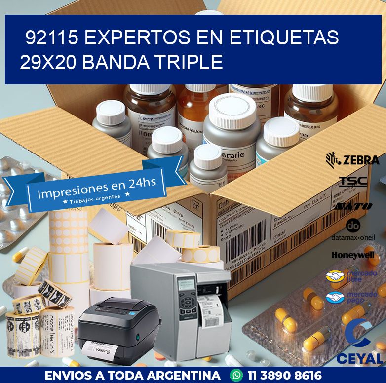 92115 EXPERTOS EN ETIQUETAS 29X20 BANDA TRIPLE