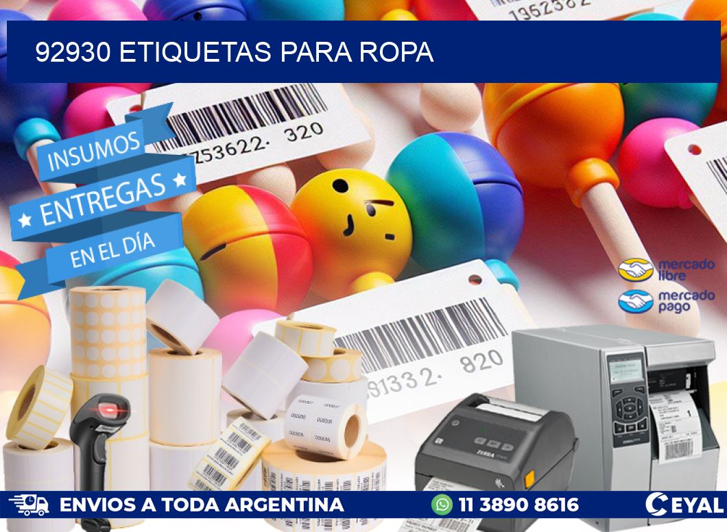 92930 Etiquetas para ropa