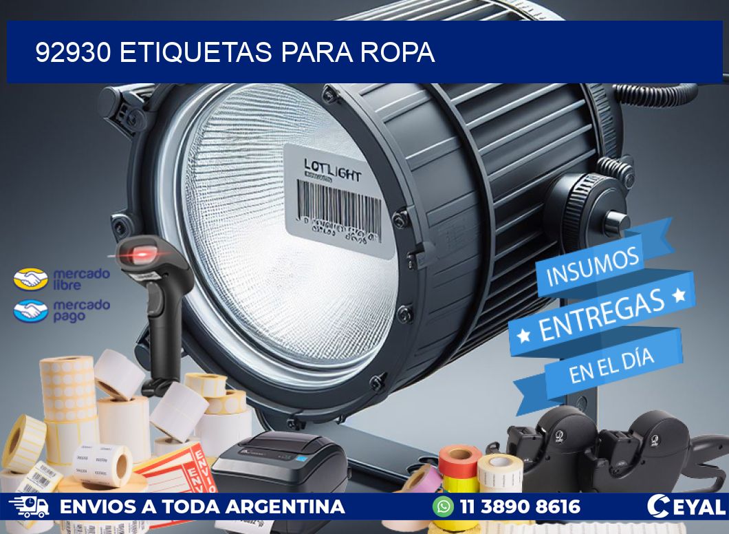 92930 Etiquetas para ropa