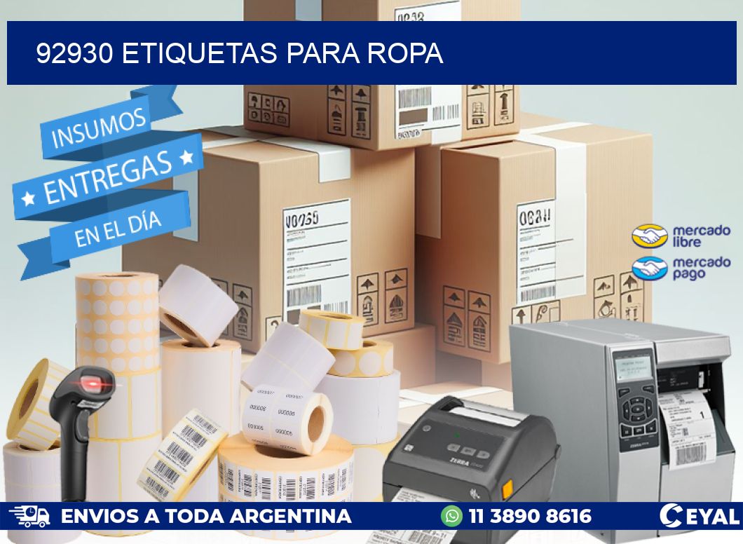 92930 Etiquetas para ropa