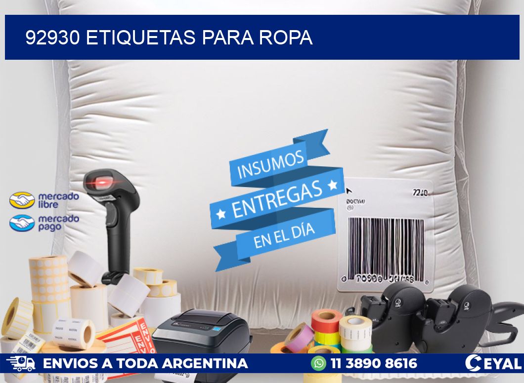 92930 Etiquetas para ropa