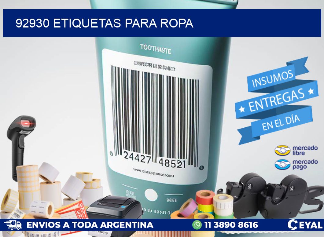 92930 Etiquetas para ropa