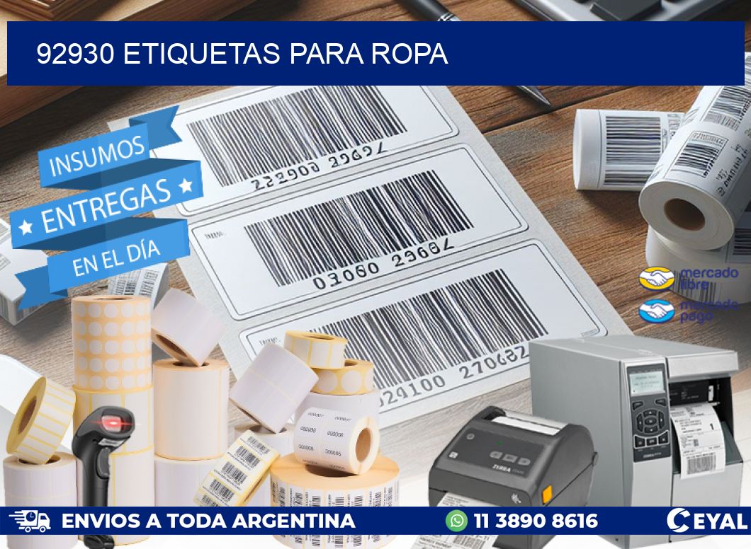 92930 Etiquetas para ropa