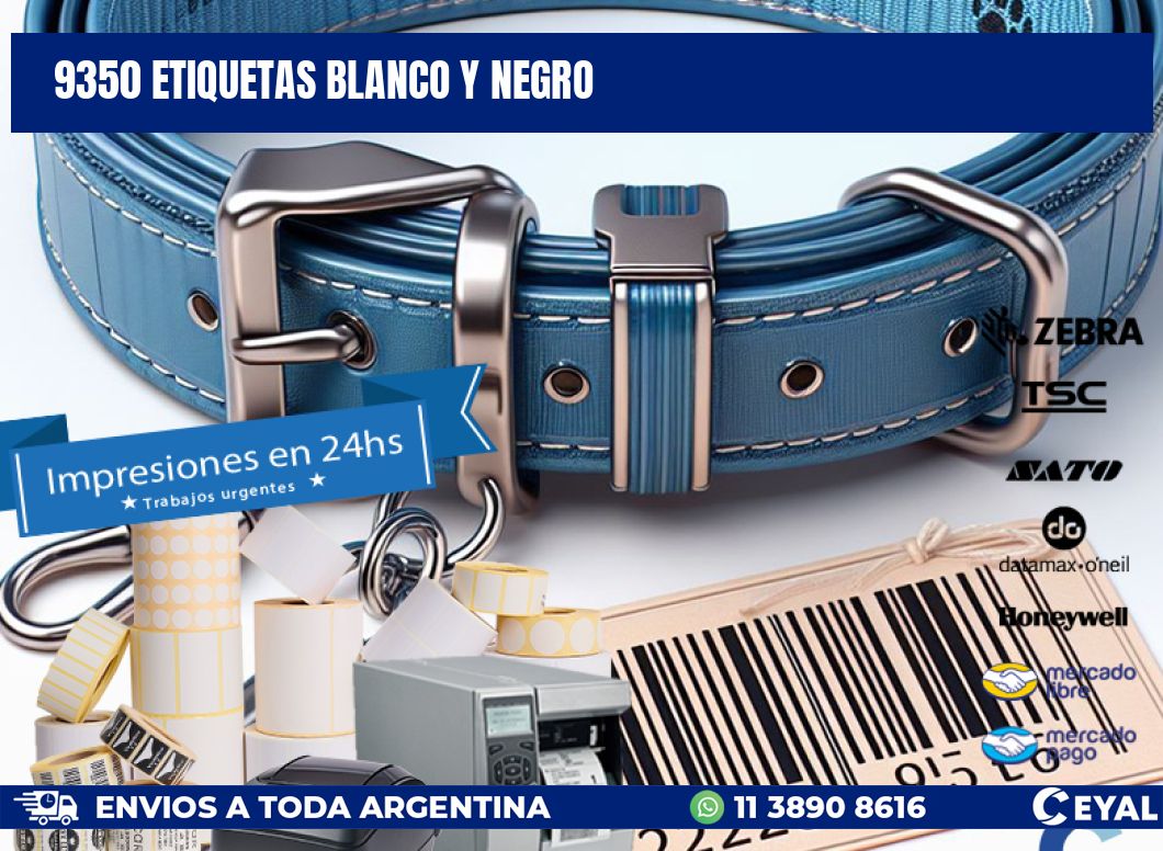 9350 etiquetas blanco y negro