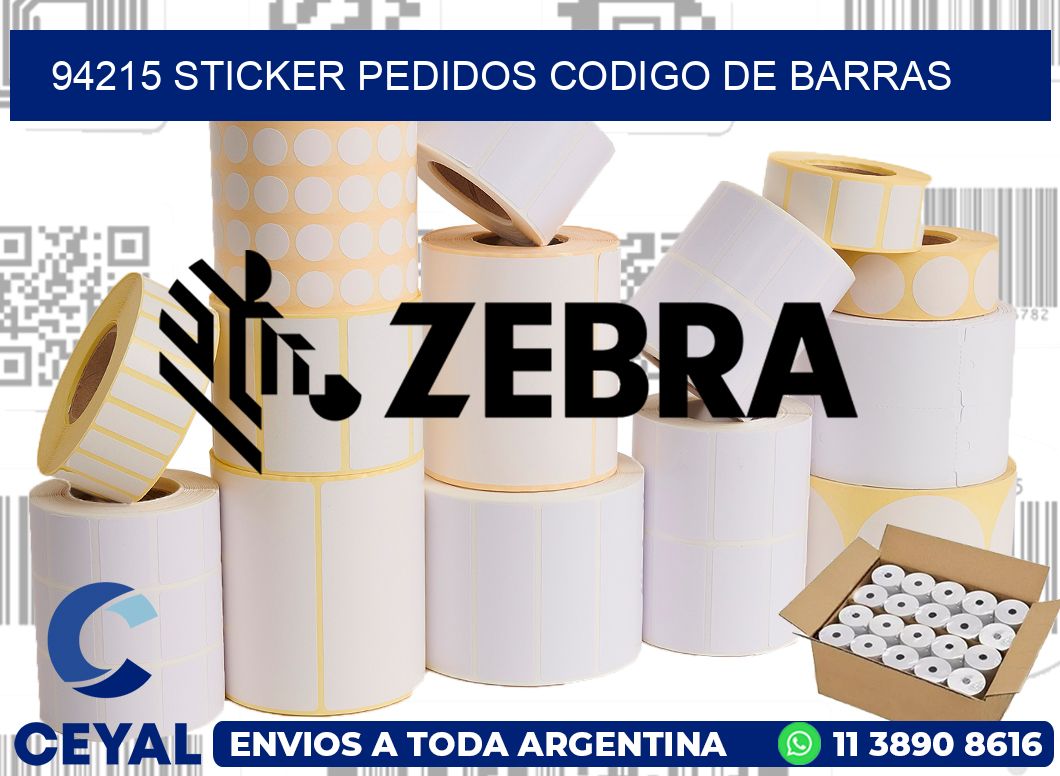 94215 STICKER PEDIDOS CODIGO DE BARRAS