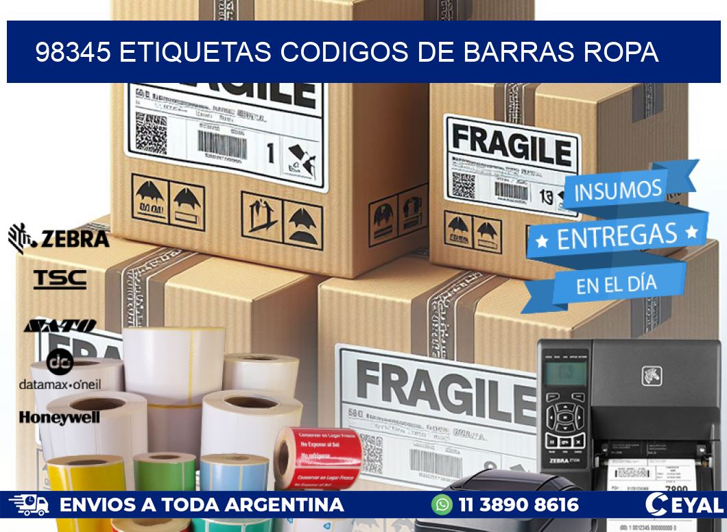 98345 ETIQUETAS CODIGOS DE BARRAS ROPA