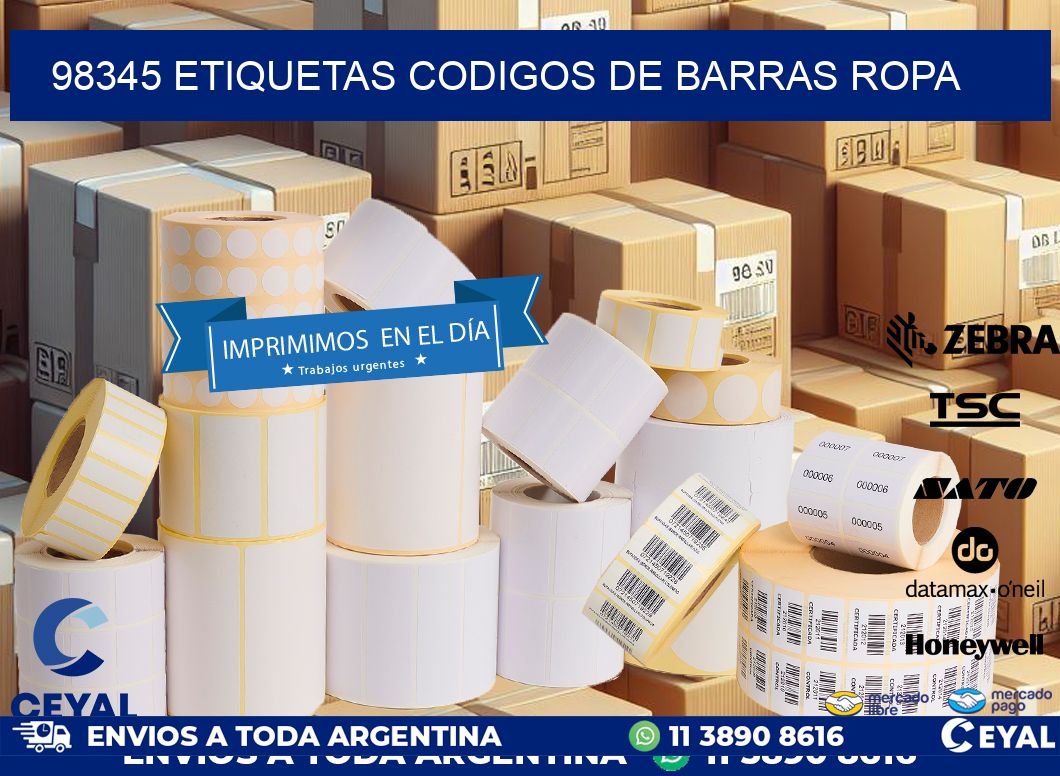 98345 ETIQUETAS CODIGOS DE BARRAS ROPA