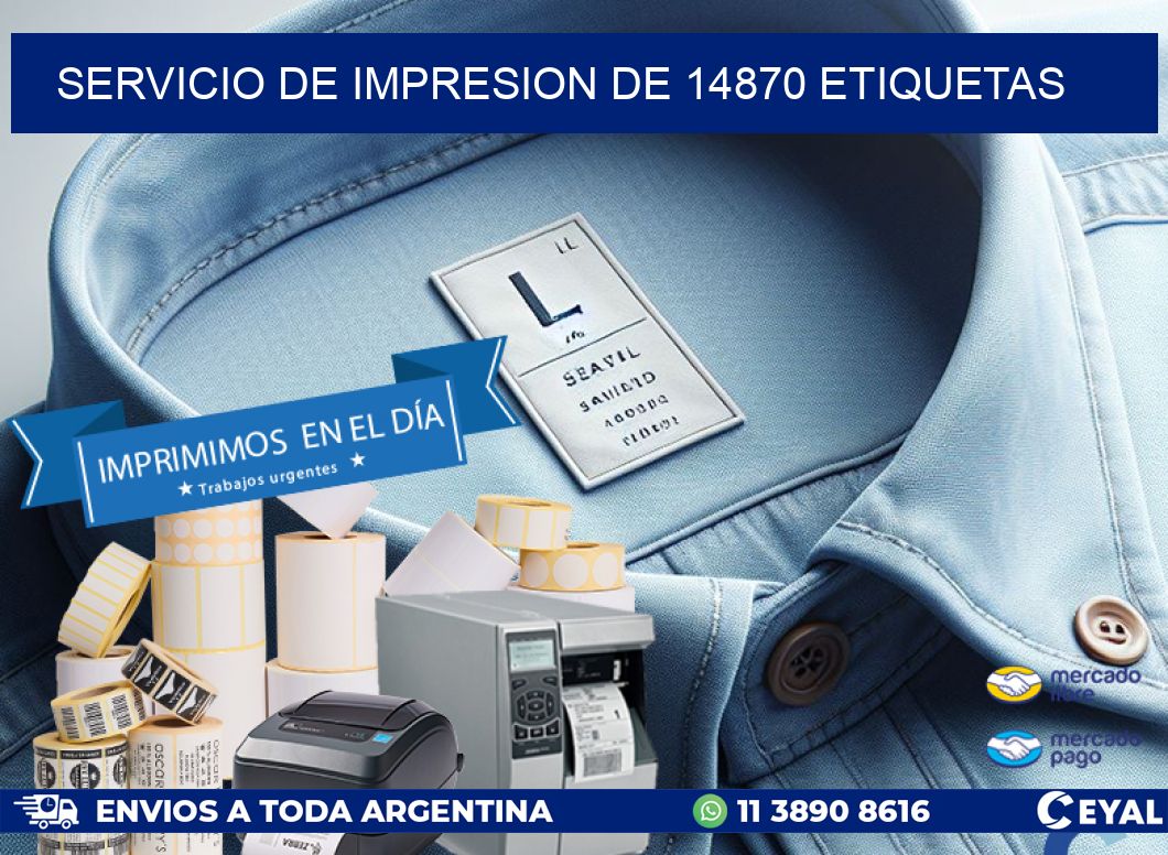 SERVICIO DE IMPRESION DE 14870 ETIQUETAS