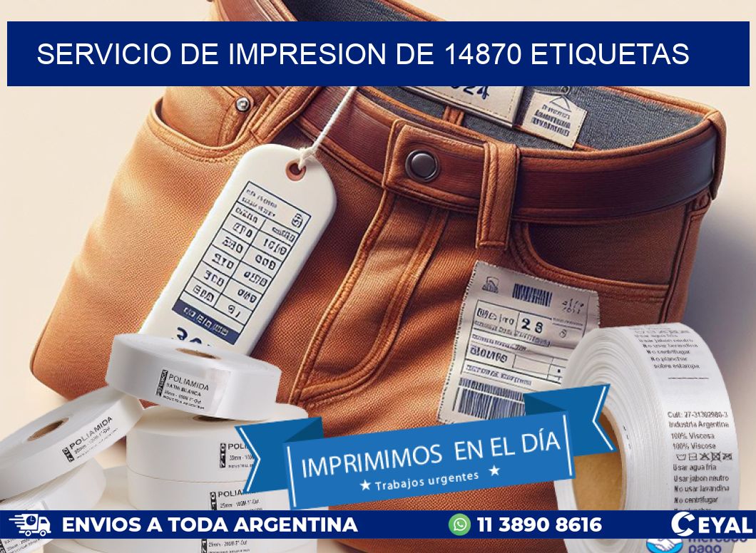 SERVICIO DE IMPRESION DE 14870 ETIQUETAS