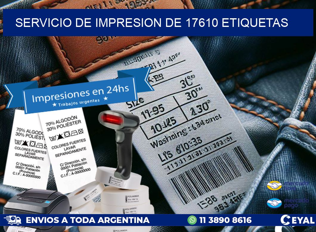 SERVICIO DE IMPRESION DE 17610 ETIQUETAS