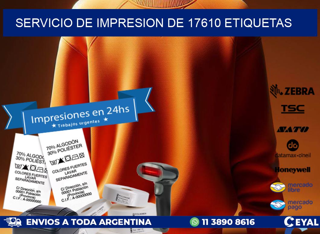 SERVICIO DE IMPRESION DE 17610 ETIQUETAS