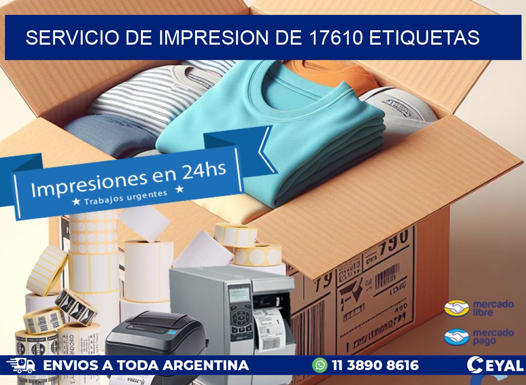 SERVICIO DE IMPRESION DE 17610 ETIQUETAS