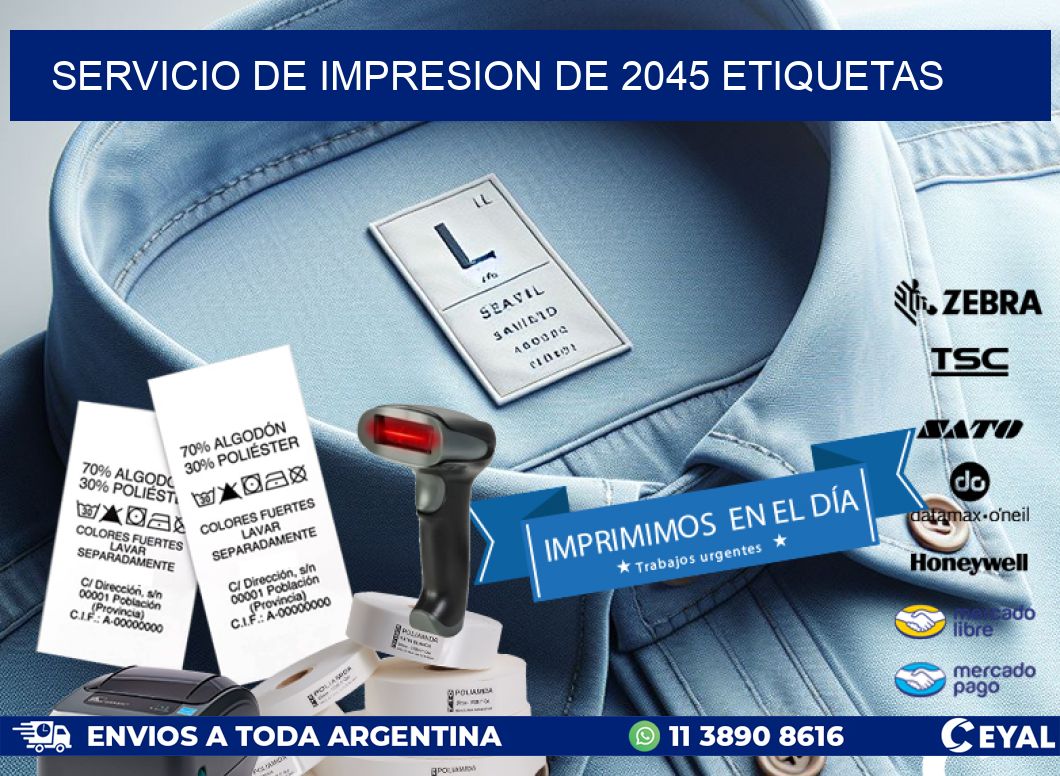 SERVICIO DE IMPRESION DE 2045 ETIQUETAS