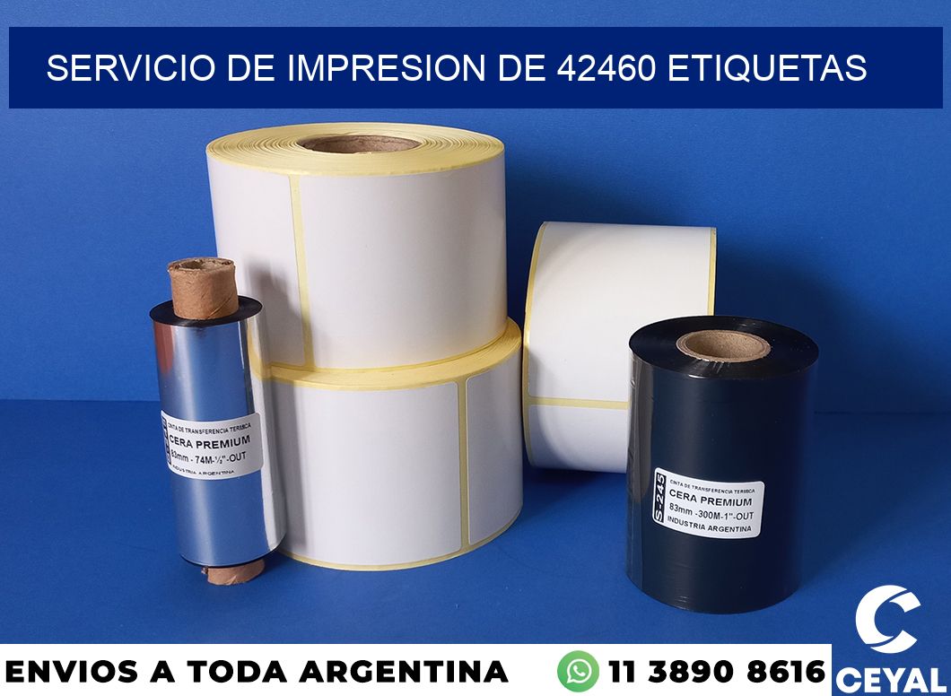 SERVICIO DE IMPRESION DE 42460 ETIQUETAS