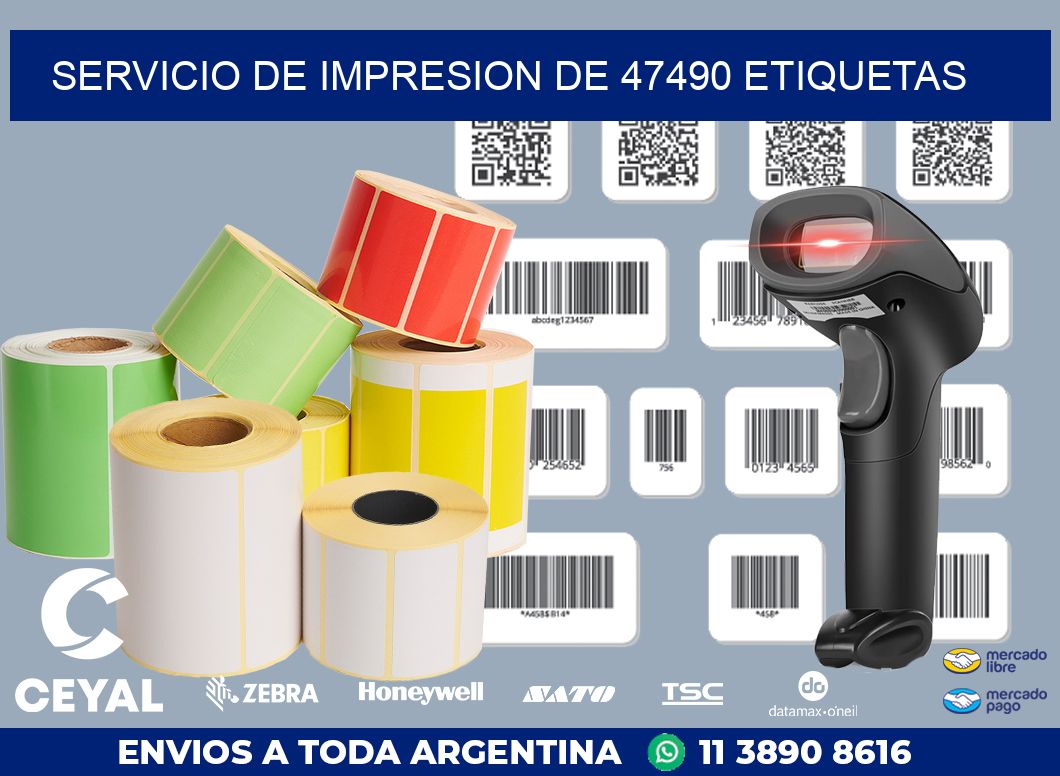 SERVICIO DE IMPRESION DE 47490 ETIQUETAS